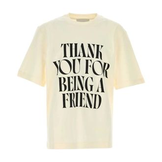 Ami T-Shirts, male, Beige, Size: L Ivory Cotton Oversize T-Shirt