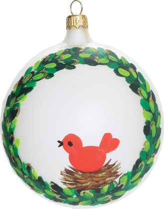 Vietri Bird with Wreath Ornament in Multi at Nordstrom