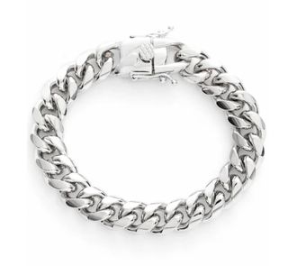SHYMI Statement Cuban Link Bracelet - 18K Gold-Filled, Rhodium-Plated, Size 7, Day to Night