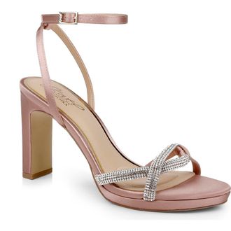 Badgley Mischka Fila Ankle Strap Platform Sandal in Blush Satin at Nordstrom Rack, Size 8.5