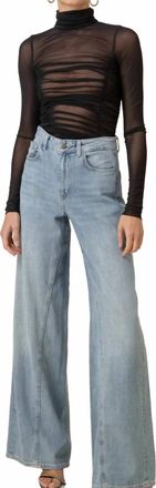 Line & Dot Quincy Turtleneck Mesh Top In Black