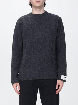Golden Goose Maglia girocollo in pura lana merino con logo applicato