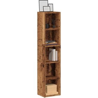 vidaXL vidaXL Scaffali Porta CD 2 pz Legno Antico 21x16x93,5 cm in Truciolato