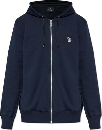 Paul Smith Zebra Logo Katoenen Zip Hoodie - Heren - Vesten met rits - Blauw - 2XL - Katoen - Hoodies & sweatvesten