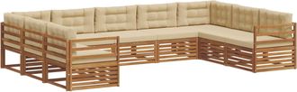 vidaXL Conjunto De Sof&aacute;s De Exterior 9 Uds. Natural Y Beige Vidaxl