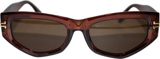 Fifth and Ninth Wren 52mm Polarized Geometric Sunglasses in Brown/Brown at Nordstrom