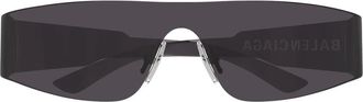 Balenciaga Bb 0041S Full-lens Zonnebril - unisex - Zonnebrillen - Grijs - ONE Size - Leer - Accessoires