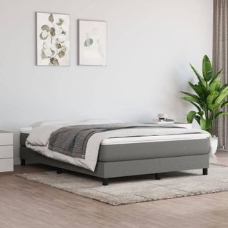 vidaXL Giroletto senza Materasso Grigio Scuro 140x190 cm Tessuto - Vidaxl