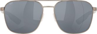 Costa Wader 58mm Polarized Pilot Sunglasses in Gunmetal /Gray Silver 580P at Nordstrom