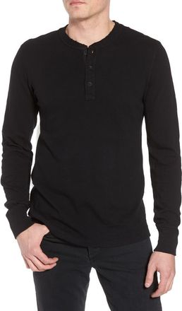 Rag & Bone Classic Slim Fit Henley in Jet Black at Nordstrom, Size Xx-Large