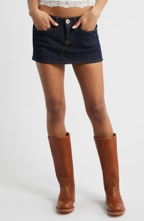 BDG Striped Denim Ultra Miniskirt in Rinse at Nordstrom, Size X-Large