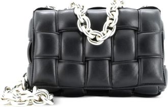Bottega Veneta Cassette Chain Padded Maxi Intrecciato Leather crossbody bag - Nero