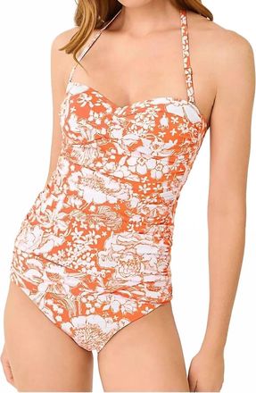 Lilly Pulitzer Flamenco Tankini Top In Sunset Orange Budding Romance