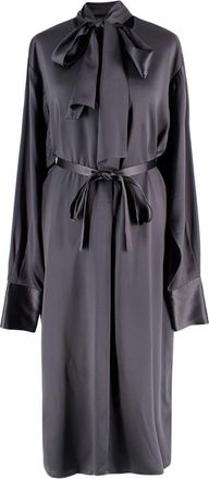 Joseph Grey Belted Silk Dress Size M