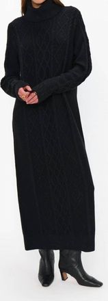 Show me your Mumu Montreal Midi Dress In Black Cable Knit