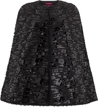 Valentino Garavani Zijden Cape met Applicaties - Dames - Ponchos - Zwart - XS - Polyester - Jassen