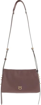 Pinko Borsa a tracolla in pelle di vitello con logo - Rosso