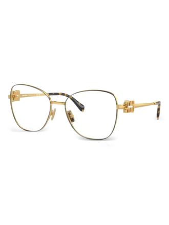 Miu Miu Eyewear cat-eye frame glasses - women - Metal - One Size - Yellow