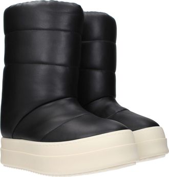 Rick Owens Mens Black Leather Ankle Boots