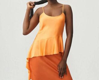 Hutch Asymmetrical Longline Tank Top In Cantaloupe