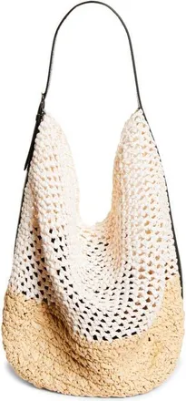 Toteme Belted Paper Straw Tote in Ecru/vanilla at Nordstrom