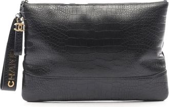 Chanel 2019 Embossed Croc Gabrielle clutch bag - Nero