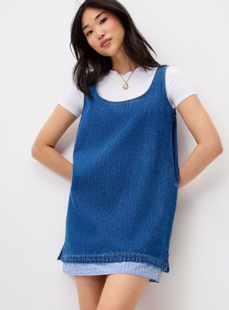 Twik Womens Accent checkers denim dress