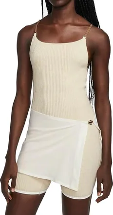 Nike (WMNS) Nike x Jacquemus Ribbed Short Bodysuit Pearl White DN3233-221