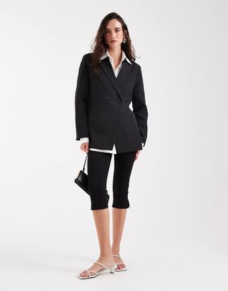 Pieces Blazer doppiopetto oversize nero