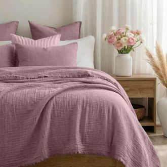 Febronie Colcha algod&oacute;n 230x250 madera de rosa