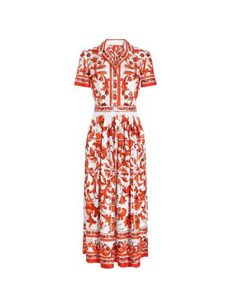 Dolce & Gabbana Maiolica zijden maxi-jurk met print