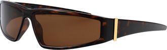 Alexander McQueen Unisex Sunglasses Am0490s Havana Brown Injected