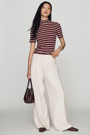 Maeve Avery Wide-Leg Pleated Trousers by Maeve Pants