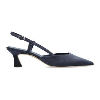 Stuart Weitzman Schoenen, Dames, Blauw, 39 1/2 EU, Leer, Vinnie 50 Slingback