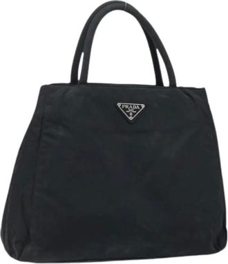 Prada Pre-owned Tote Bags, female, Black, Size: ONE SIZE Pre-owned Vintage Nylon Tote Bag