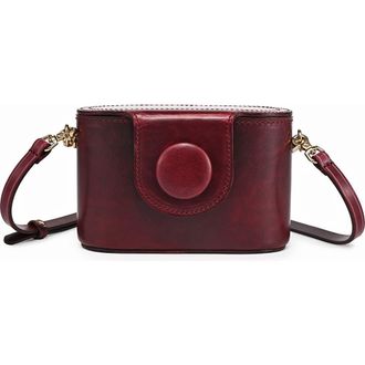OLD TREND Begonia Genuine Leather Vintage Case Crossbody in Maroon at Nordstrom