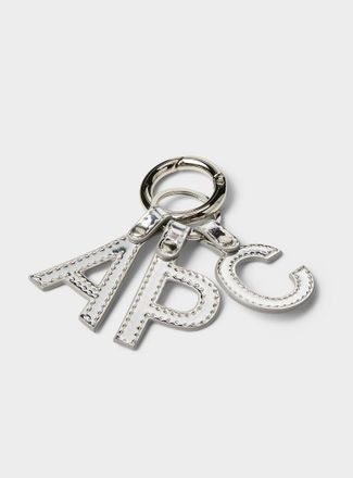 A.P.C. Womens Shimmering lettering charm key chain