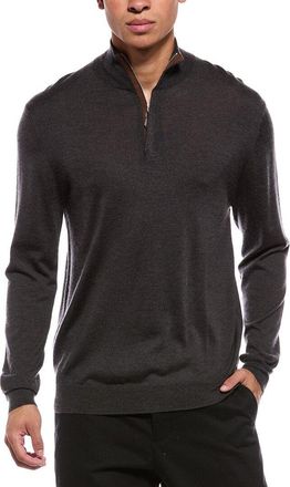 N.Peal N. PEAL Regent Fine Gauge Cashmere & Silk-Blend 1/2-Zip Sweater