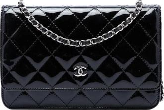 Chanel Pre-owned Wallet on Chain - Dames - Vintage Schoudertas - Zwart - ONE Size - Leer - Vintage