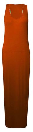 ZEE FASHION New Womens Plain Muscle Racer Back Sleeveless Bodycon Long Maxi Dress Plus Size 8-26