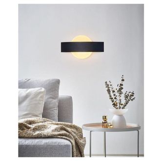 Trade Shop Trade Shop Traesio - Trade Shop - Applique Led Parete Moderna Nera 8 W Doppia Emissione Luce 6500k 3000k 4000k E17