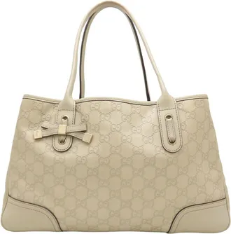 Gucci Ivory Leather Tote Bag (Pre-Owned)