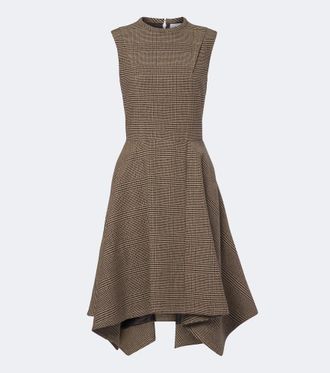 Patou Asymmetric Prince of Wales midi dress