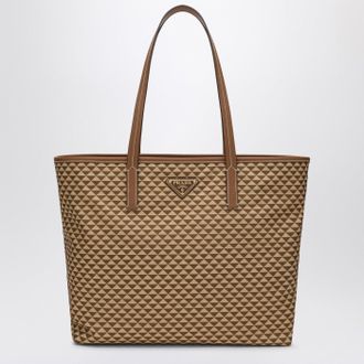 Prada Caramel-coloured bag in printed Re-Nylon