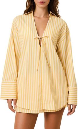 Solid & Striped The Livia Stripe Tunic Dress in Lemon Drop X Brule at Nordstrom, Size X-Small