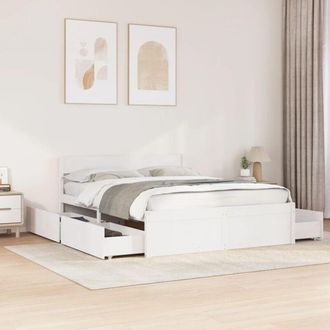 vidaXL Letto senza Materasso Bianco 150x200 cm Legno Massello di Pino - Vidaxl