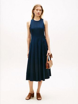 Tommy Hilfiger Vestido midi con botones dorados