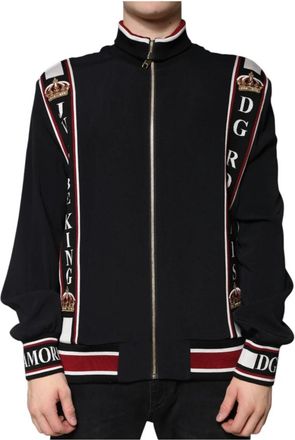 Dolce & Gabbana King Full Zip Sweatshirt - Heren - Vesten met rits - Zwart - XL - Hoodies & sweatvesten