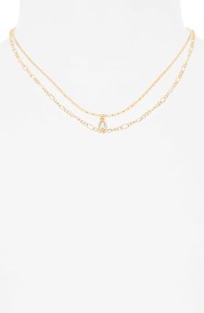 Ettika Dewdrop Layered Chain Necklace in Gold at Nordstrom Rack