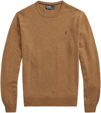 Polo Ralph Lauren Trui met ronde hals en geborduurd logo - Heren - Ronde hals truien - Bruin - 2XL - Truien & Vesten